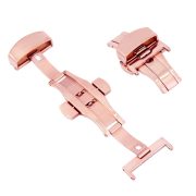   Pillangózár bőrszíjhoz, acél, 18 mm, rózsaarany színű, bl 1 / db