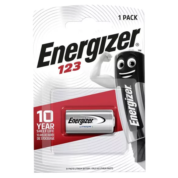 Energizer, lítium fotóelem, CR123A, 1db/csomag