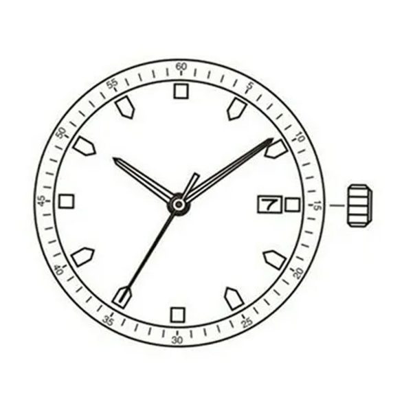 Miyota GL12 quartz szerkezet, 3 mutatós, dátum 3 óránál